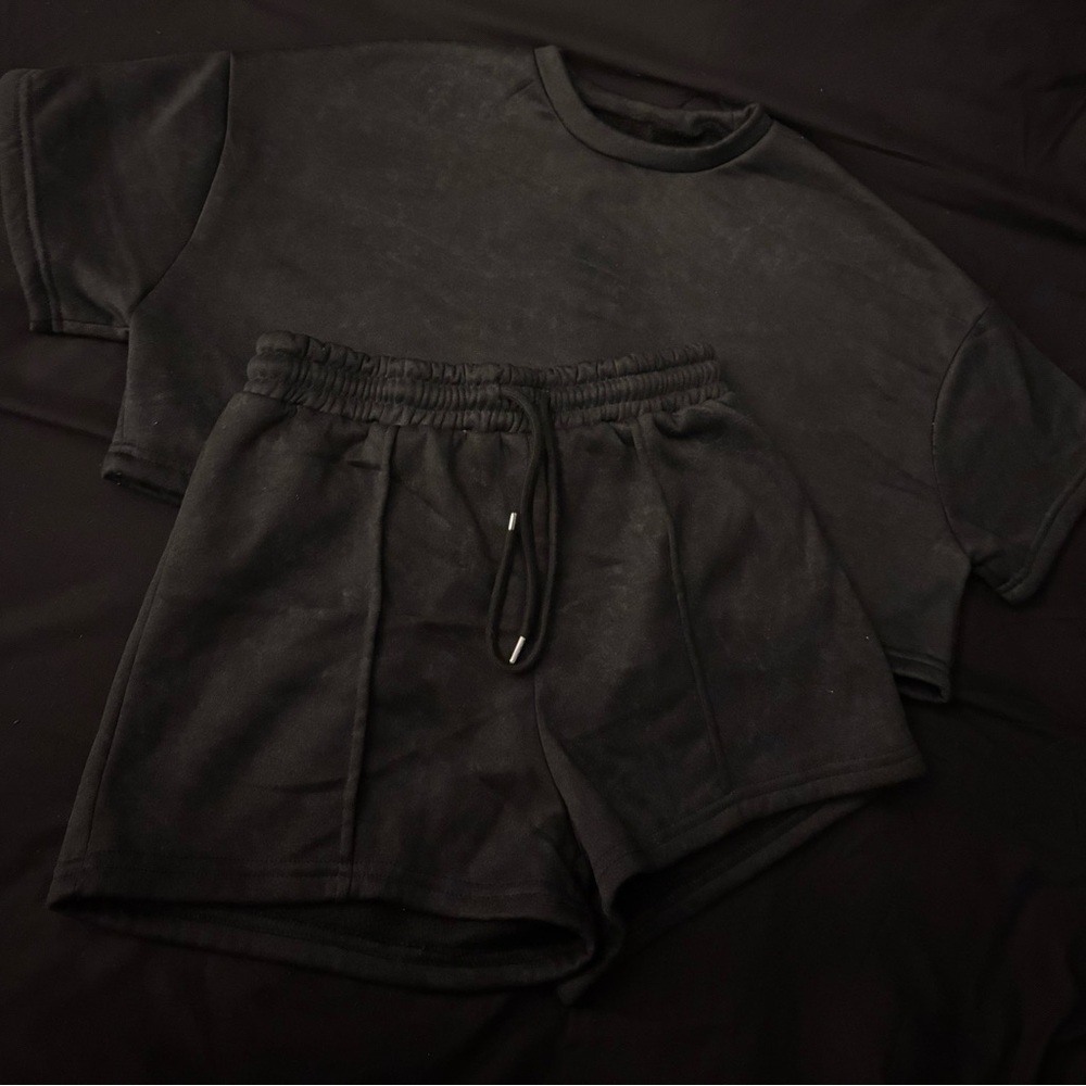 Black T-Shirt and Shorts Set
